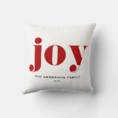 レッドJOYはっきりしたタイポグラフィモダンクリスマス クッション (裏面)