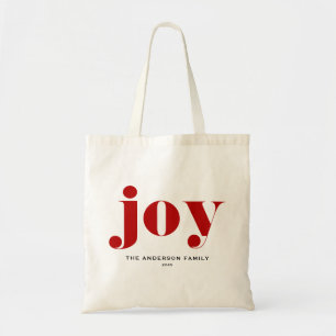 レッドJOYはっきりしたタイポグラフィモダンクリスマス トートバッグ