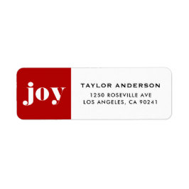 レッドJOYはっきりしたタイポグラフィモダンクリスマス ラベル
