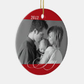レッドJOYカスタムフォト休日気持ち記念 セラミックオーナメント (右)