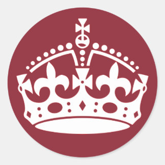 レッドKeep Calm and Carry Onクラウンステッカー ラウンドシール