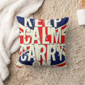 レッドKeep Calm and Carry OnUK枕 クッション (ブランケット)