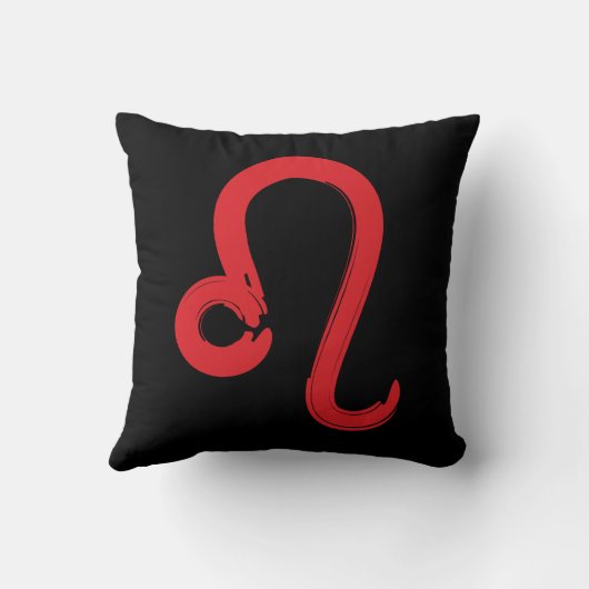 レッドLEO〔占星術の〕十二宮図サイン7月威厳がある誕生日占星術 クッション (裏面)
