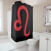 レッドLEO〔占星術の〕十二宮図サイン7月威厳がある誕生日占星術 シャワーカーテン (インサイチュ)