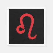 レッドLEO〔占星術の〕十二宮図サイン7月威厳がある誕生日占星術 スタンダードカクテルナプキン (正面)