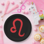 レッドLEO〔占星術の〕十二宮図サイン7月威厳がある誕生日占星術 ペーパープレート (パーティー)