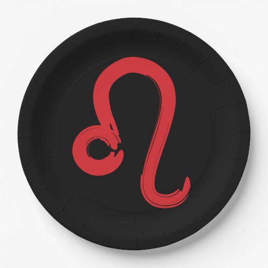 レッドLEO〔占星術の〕十二宮図サイン7月威厳がある誕生日占星術 ペーパープレート (正面)