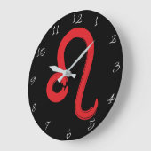 レッドLEO〔占星術の〕十二宮図サイン7月威厳がある誕生日占星術 ラージ壁時計 (傾斜)
