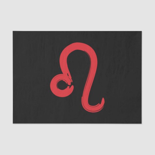 レッドLEO〔占星術の〕十二宮図サイン7月威厳がある誕生日占星術 薄葉紙 (正面)