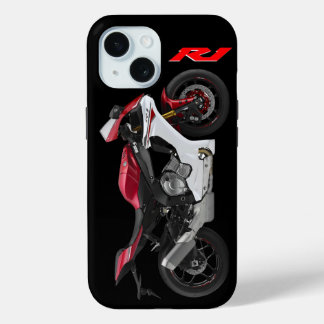 レッドR1スポーツバイクバイク iPhone 15ケース