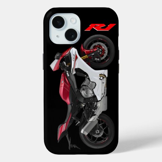 レッドR1スポーツバイクバイク Case-Mate iPhoneケース (裏面)