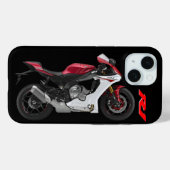 レッドR1スポーツバイクバイク Case-Mate iPhoneケース (裏面 (横))