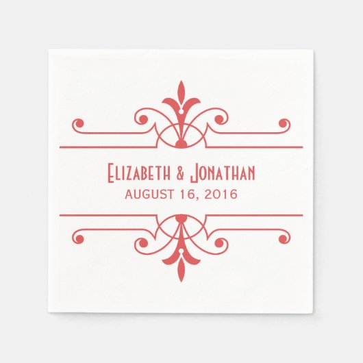 レッドv2装飾ファンシー紙ナプキンス スタンダードカクテルナプキン (正面)