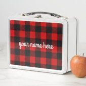 レッパーソナライズされたドバッファロープレイドランチボックス メタルランチボックス (インサイチュ)