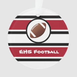 レッパーソナライズされたド&ブラックフットボールオーナメント オーナメント