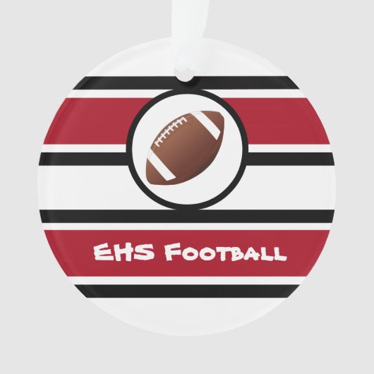 レッパーソナライズされたド&ブラックフットボールオーナメント オーナメント (正面)