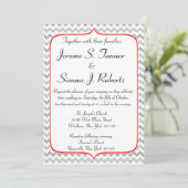 レッファンシード&グレーシェブロン結婚式招待状 招待状 (スタンド正面)