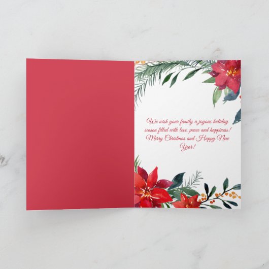 レッファンシード・ポインセティア・グリーナリー・カリグラフィ シーズンカード (内部)