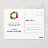 レッモダンドバッファロープレイド4フォトコラージュクリスマス ポストカード (裏面)