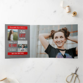 レッモダンドブロック5 – フォト卒業 三つ折り招待状