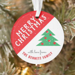 レッモダンド&グリーンクリスマスツリーファミリーホリデー オーナメント