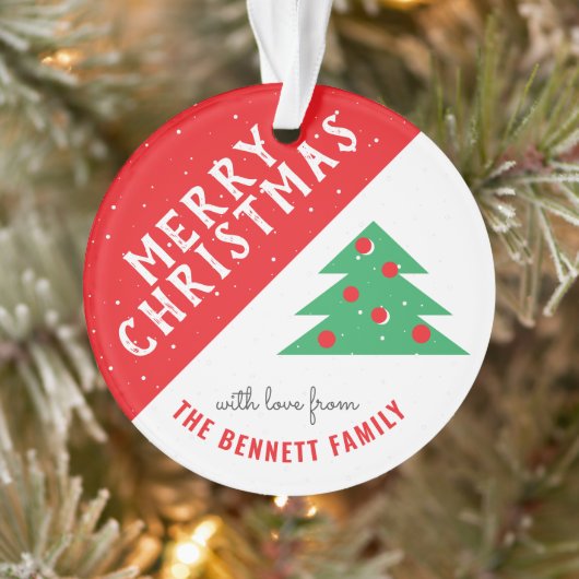 レッモダンド&グリーンクリスマスツリーファミリーホリデー オーナメント (ツリー)