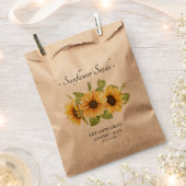 レッラブグロウルサンフラワーシード結婚式の引き出物バッグ フェイバーバッグ (クリップ留めされた状態)