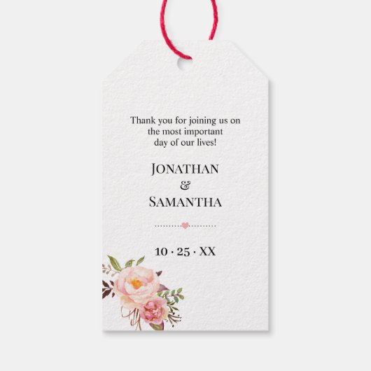 レッラブ植物ギフトピンクフローラ結婚式の引き出物 ギフトタグ (裏面)