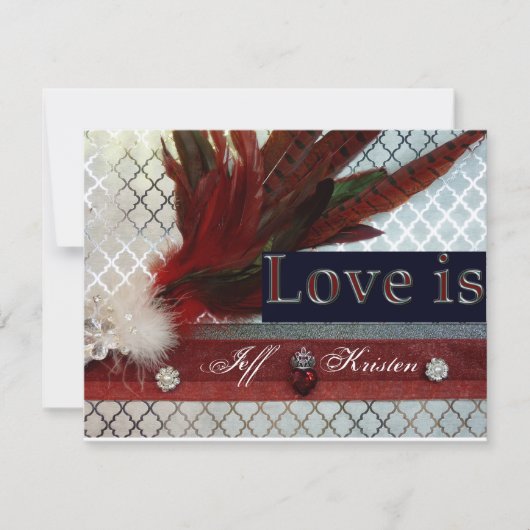 レッ王室のドアンドシルバー結婚式招待状 招待状 (正面)