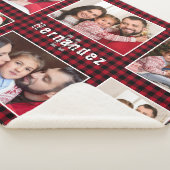 レッ素朴ドバッファロープレイドファミリーフォトコラージュ シェルパブランケット (3/4)