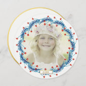 レッ素朴ドベリークリスマスリースホリデーフォト シーズンカード (正面/裏面)