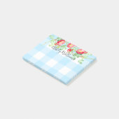 レッ素朴ドローズフローラブルーバッファロープレイド名4x3 ポストイット (アングル)