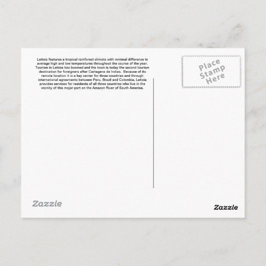レティシアコロンビアのポストカード ポストカード (裏面)