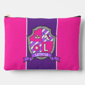 レティシア名とは文字Lピンククレストunicorn アクセサリーポーチ (正面)