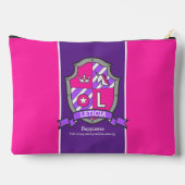 レティシア名とは文字Lピンククレストunicorn アクセサリーポーチ (裏面)