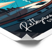 レティムノギリシャ旅行ヴィンテージイラストレーション ポスター (角)