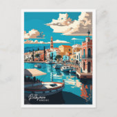 レティムノギリシャ旅行ヴィンテージイラストレーション ポストカード (正面)