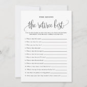 レティーリーゲームカードを最高の知る黒文字 招待状 (正面)