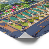 レティーロパークマドリードスペインヴィンテージトラベル ポスター (角)