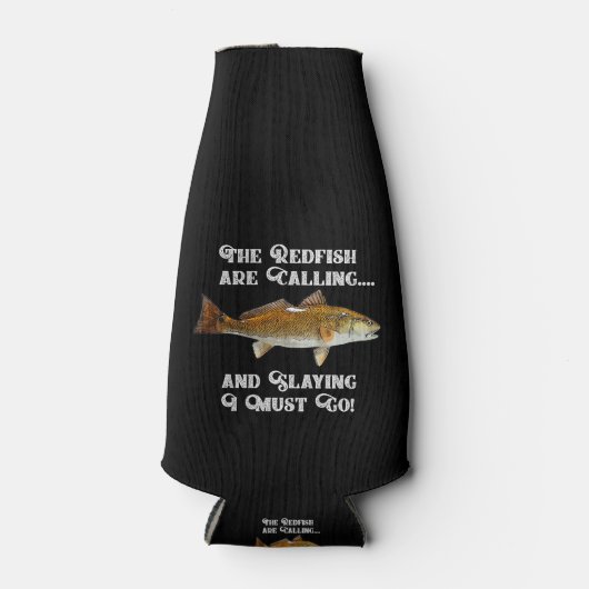 レデおもしろいフィッシュ魚釣り引用文漁師名 ボトルクーラー (正面)