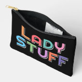 レディおもしろいカラフルーガール物 アクセサリーポーチ (見開き)