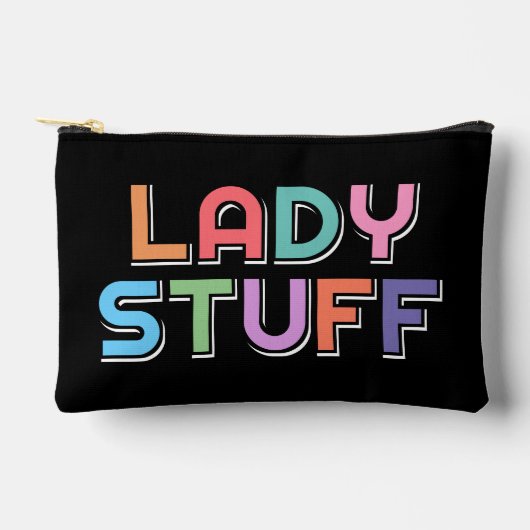 レディおもしろいカラフルーガール物 アクセサリーポーチ (正面)