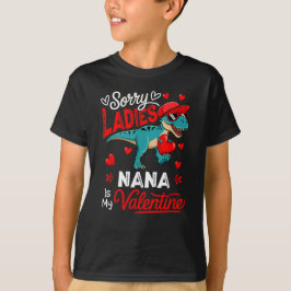 レディおもしろいスジョークナナは私のバレンタインTレックス Tシャツ