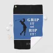 レディおもしろいユーモアのあるーズゴルフグリップリップブルーブラック ゴルフタオル (インサイチュ)