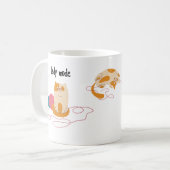 レディおもしろいー熱狂するモード猫ガールのパワー結合 コーヒーマグカップ (正面左)