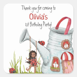 レディお洒落バグスイングガーデンハウス1st誕生日 スクエアシール
