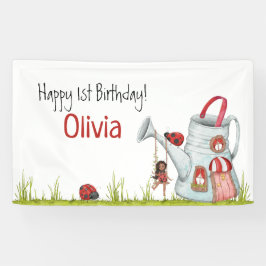 レディお洒落バグスイングガーデンハウス1st誕生日 横断幕