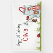 レディお洒落バグスイングガーデンハウス1st誕生日 横断幕 (縦)