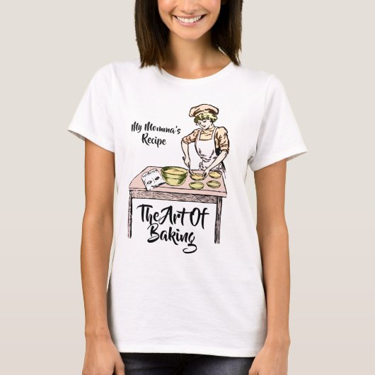 レディかわいらしベーキングホワイト Tシャツ (正面)