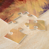 レディとバラ-抽象芸術女性オリジナル絵画ズ ジグソーパズル (側面)